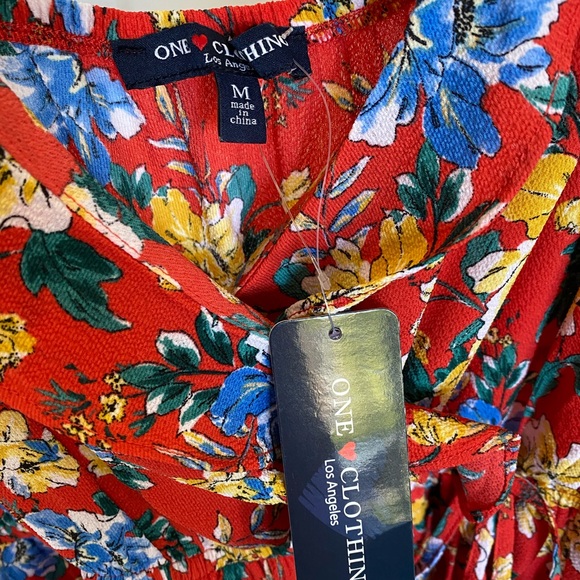 NWT Floral Romper with Ruffled Hem - Picture 4 of 4